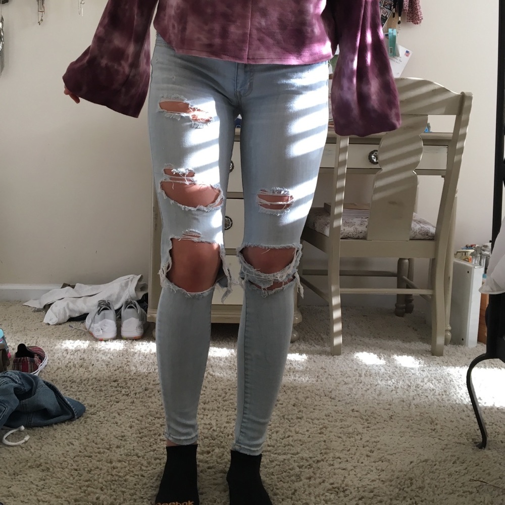 American Eagle skinny ripped jeans